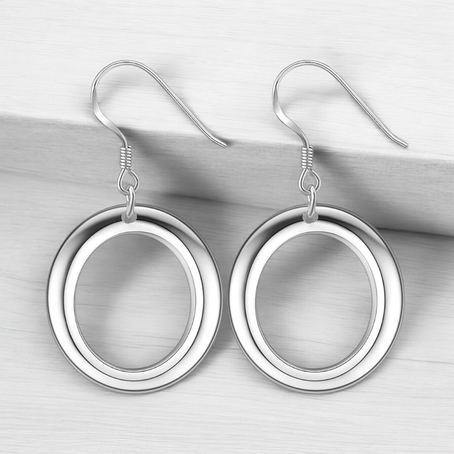 Conjunto original de joyas redondas de plata