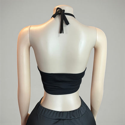 Bad Girl Black Sleeveless Crop Top