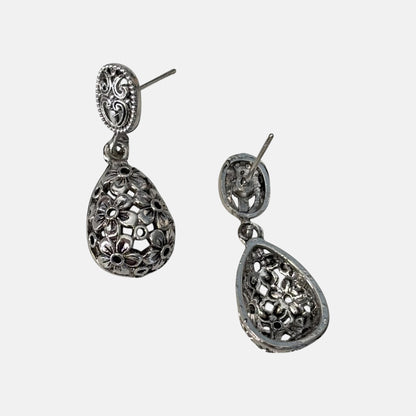 Silver Small Dangle Flower Earring