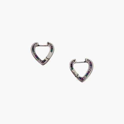 Colorful Heart Hoop Lightweight Earring