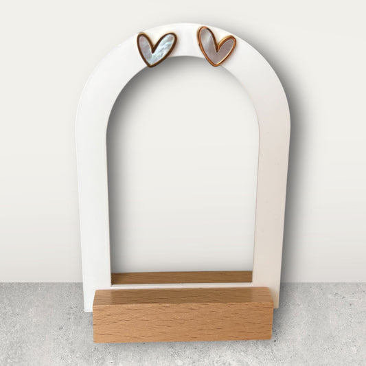 Small Heart Stud White Gold Earring