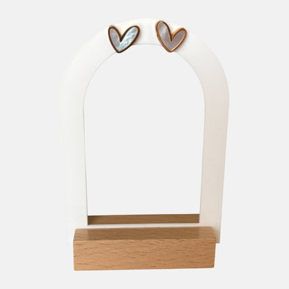 Small Heart Stud White Gold Earring