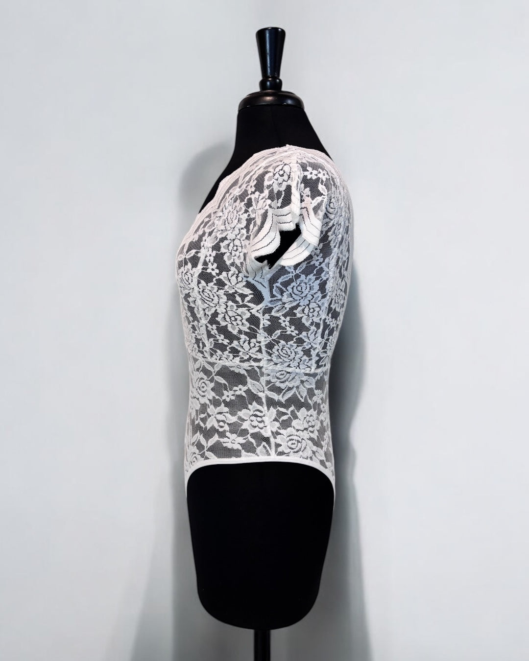 White Women Backless Lace Bodysuit
