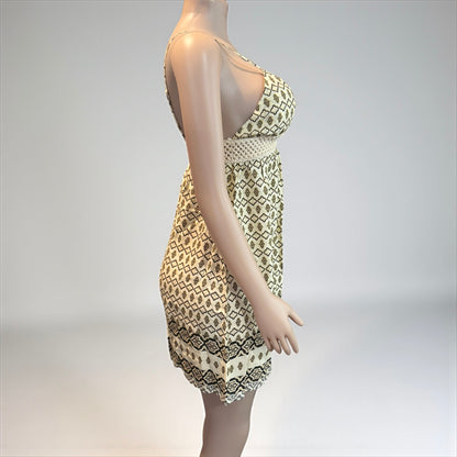 Beige Short Boho Casual Dress