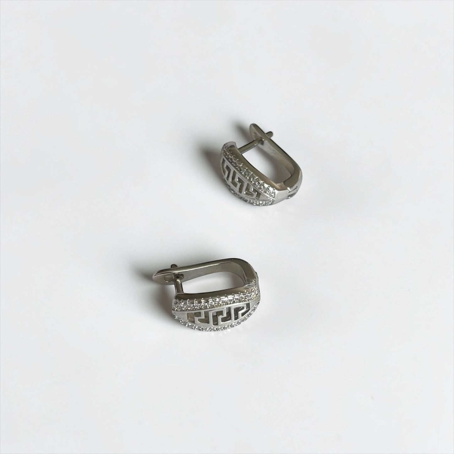 Silver Small Zircon Hoop Earring