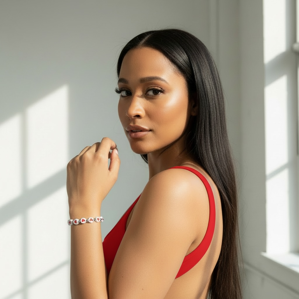 Red Hearts Stretchy Bracelet