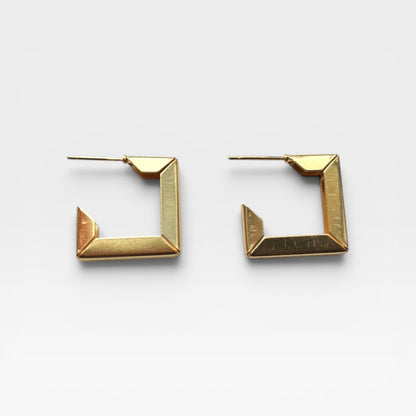 Gold Square Hoop Earrings