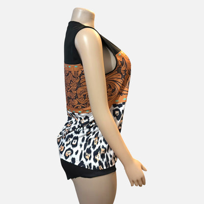 Leopard Multi Color-Block T-shirt