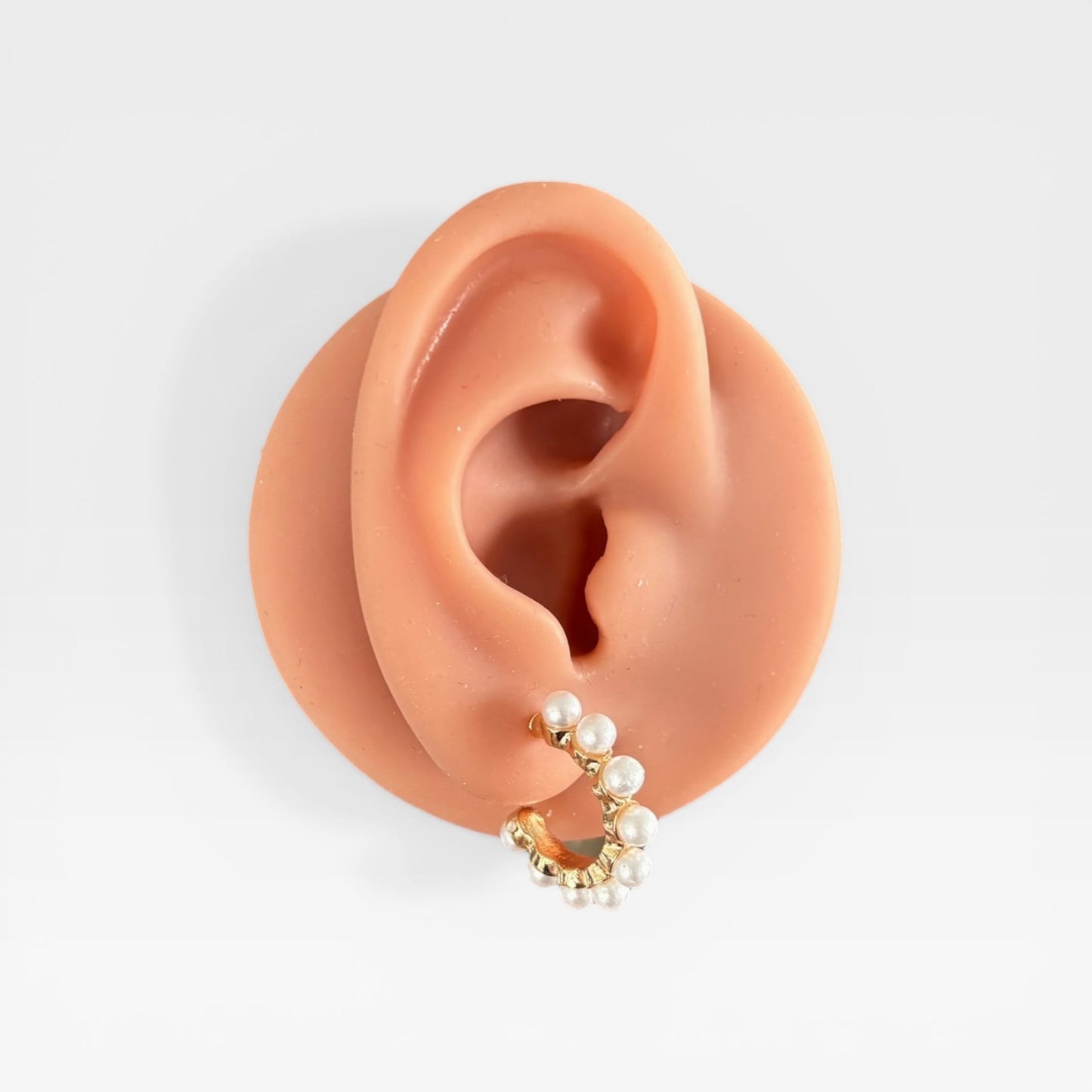 Gold Hoop Earrings with Pearls