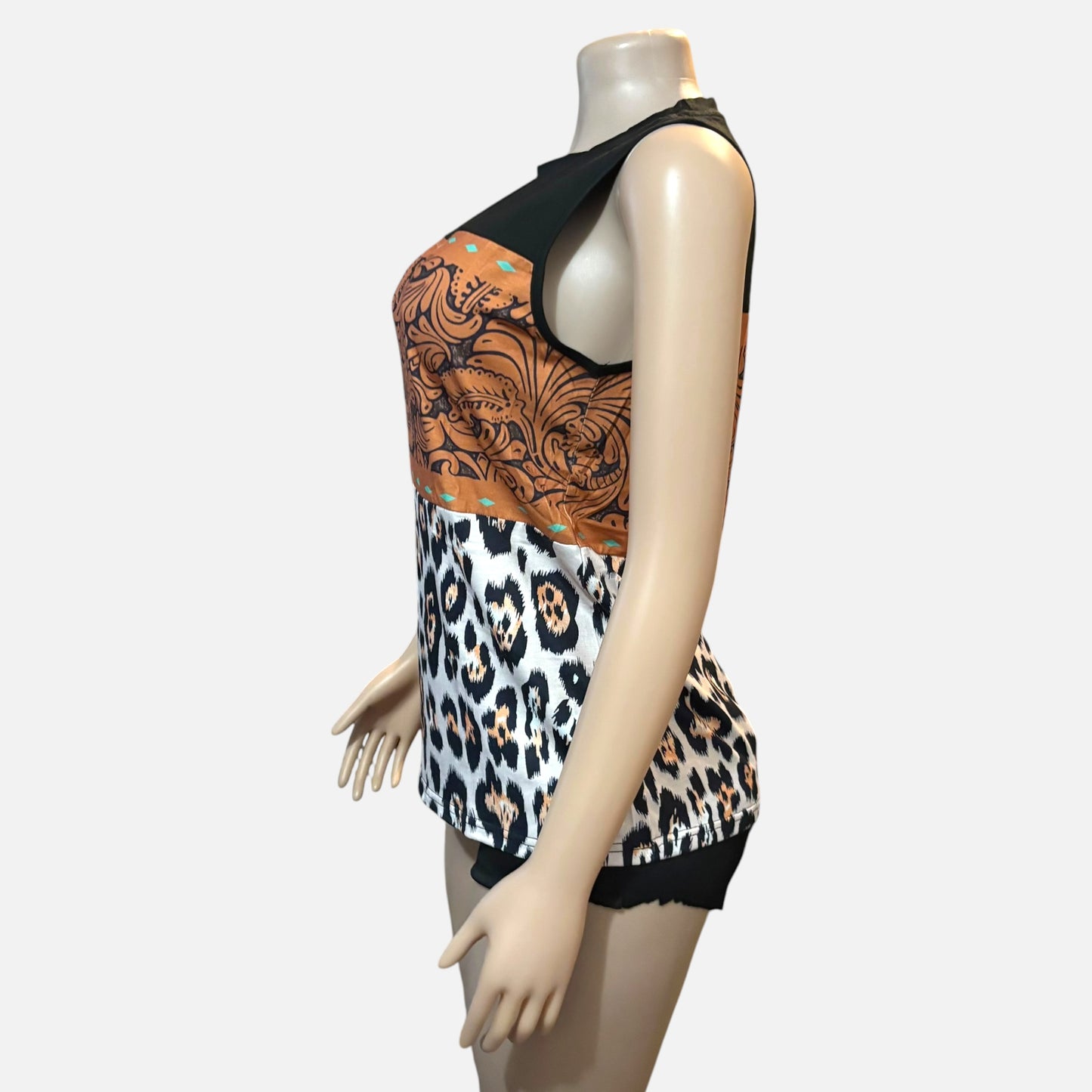 Leopard Multi Color-Block T-shirt