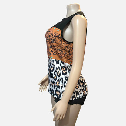 Leopard Multi Color-Block T-shirt