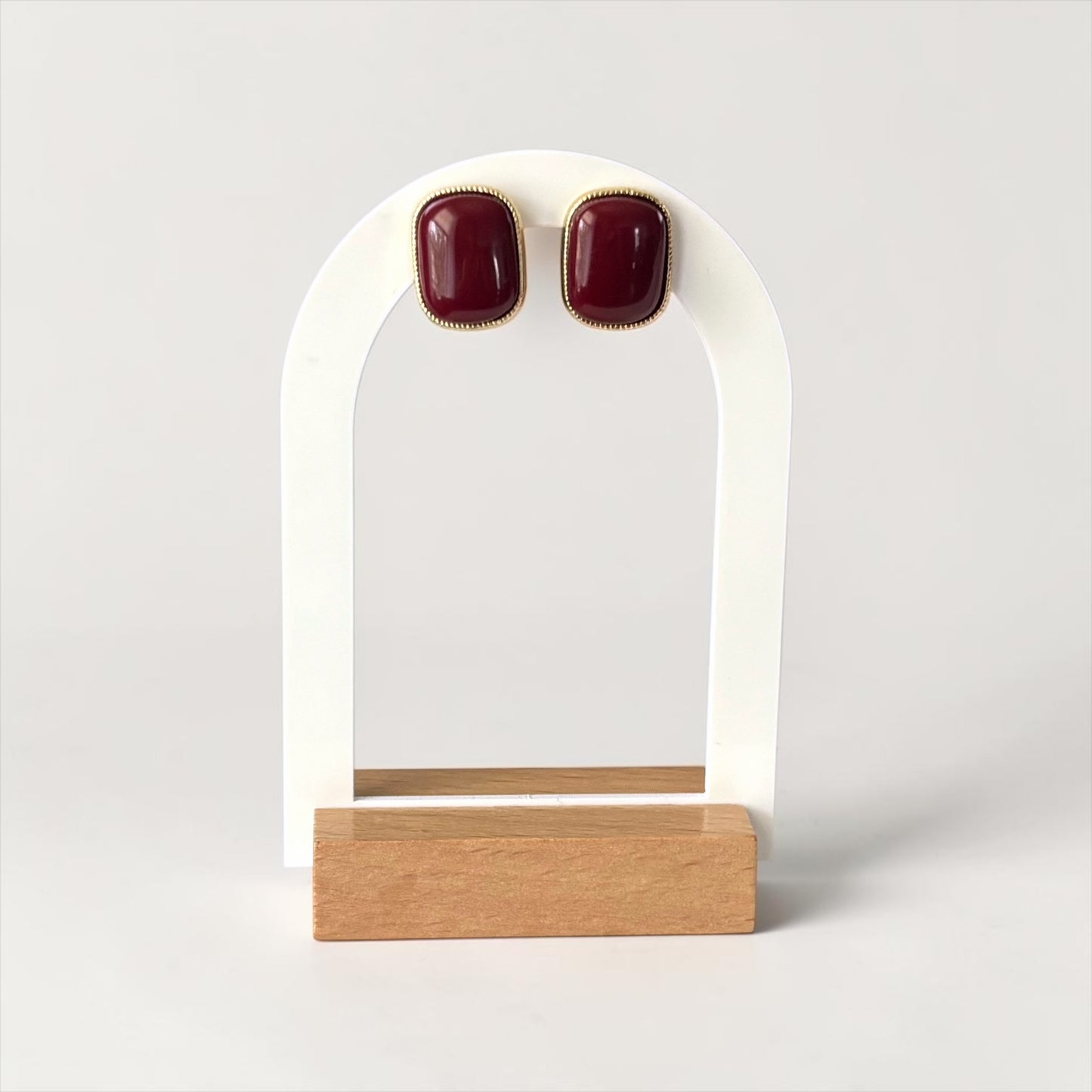 Burgundy Trendy Stud Earrings
