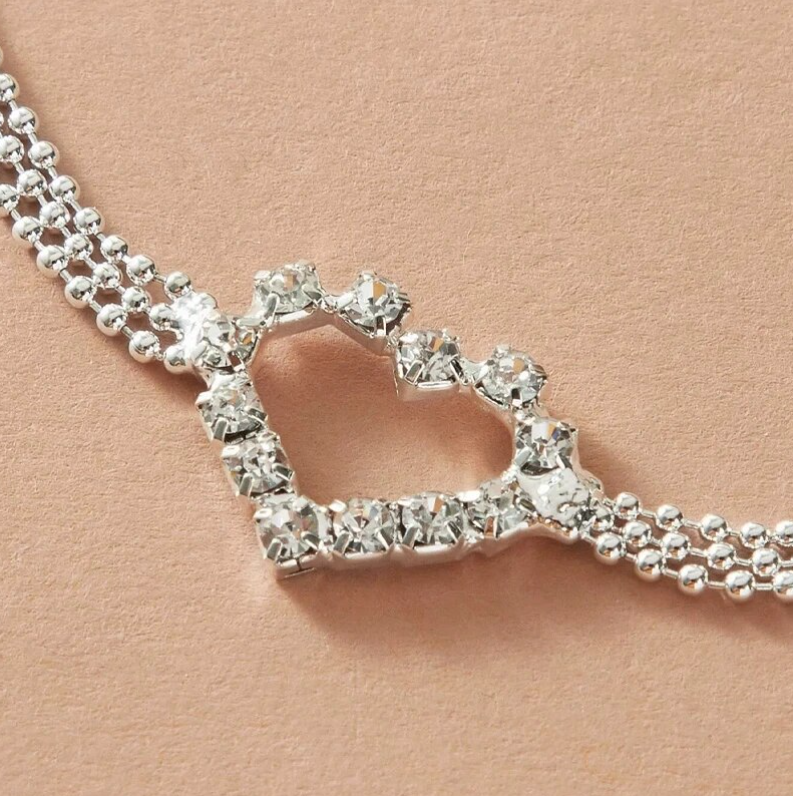 Pulsera de cadena ajustable con forma de corazón