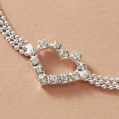 Pulsera de cadena ajustable con forma de corazón