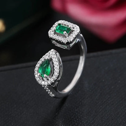 Conjunto de 2 piezas de pulsera y anillo ajustables