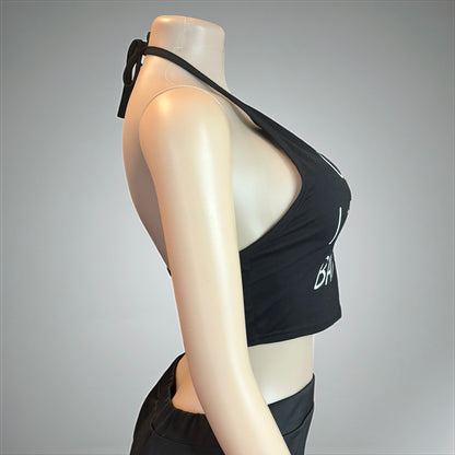 Bad Girl Black Sleeveless Crop Top