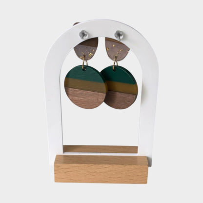 Earth Tone Geometric Drop Earrings