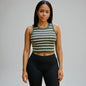 Striped Sleeveless Knitted Base Shirt