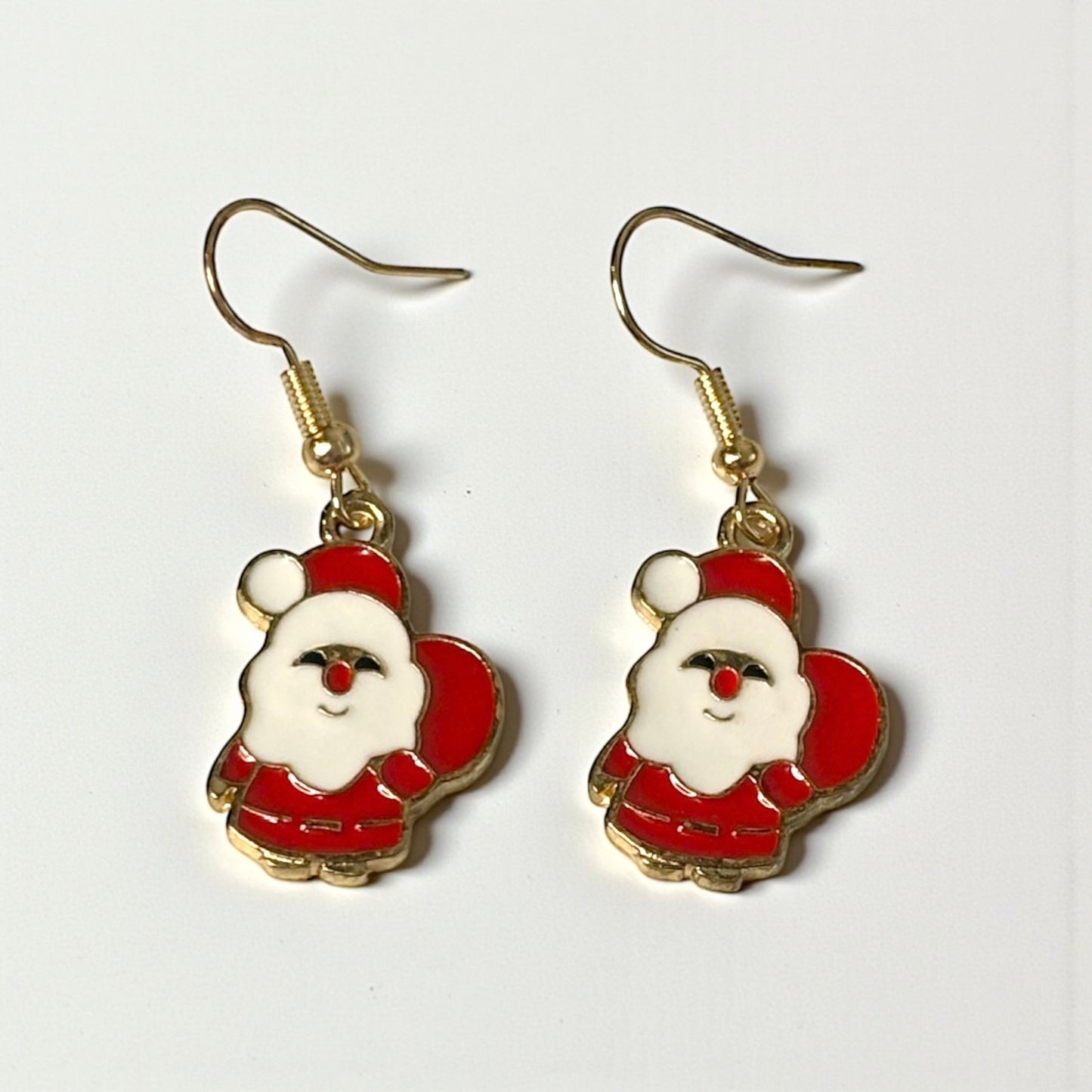 Santa With Red Gift Bag Mini Earrings