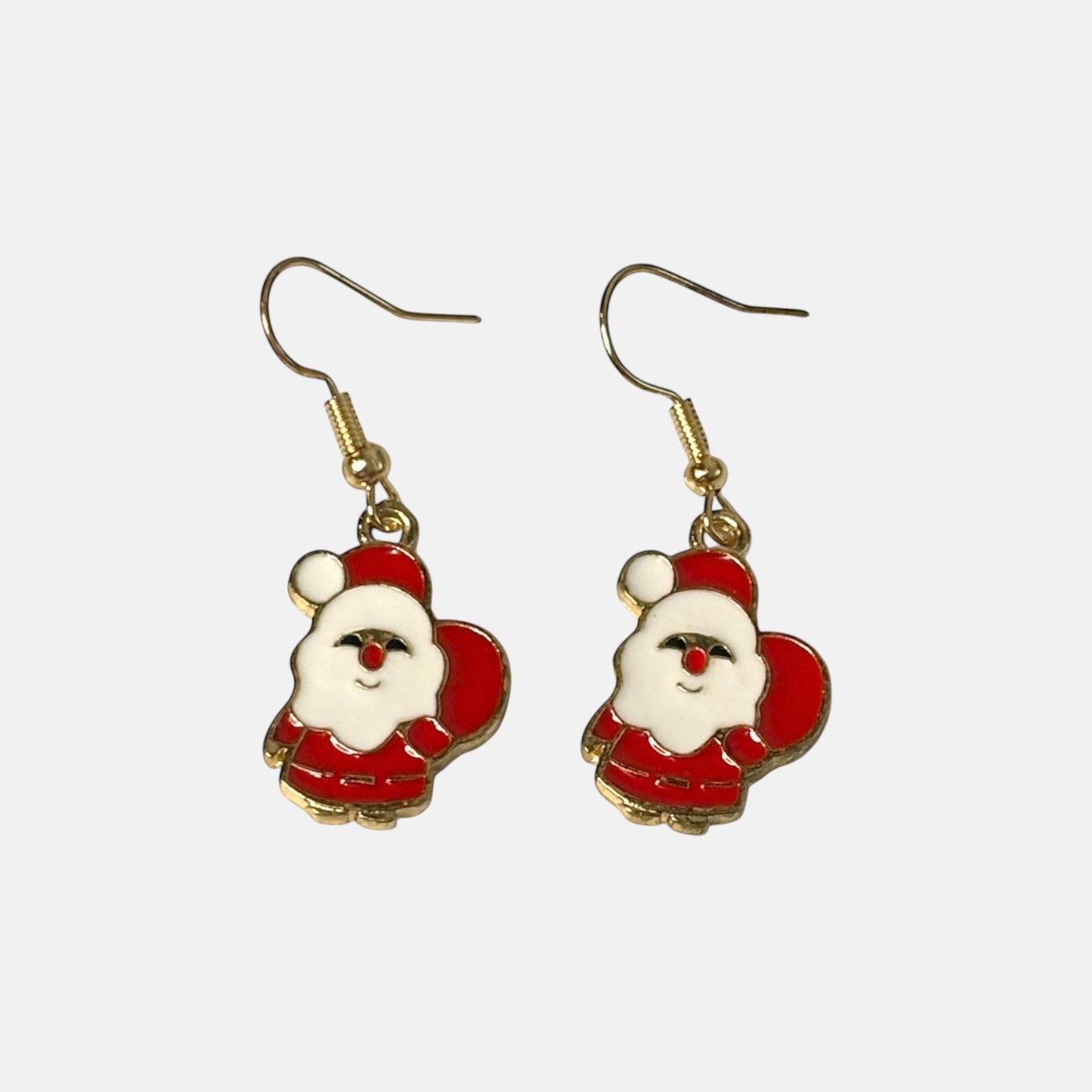 Santa With Red Gift Bag Mini Earrings