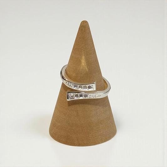 Sterling Silver Open Crystal Ring