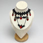 Halloween Bat Choker Necklace with Red Gem Accents