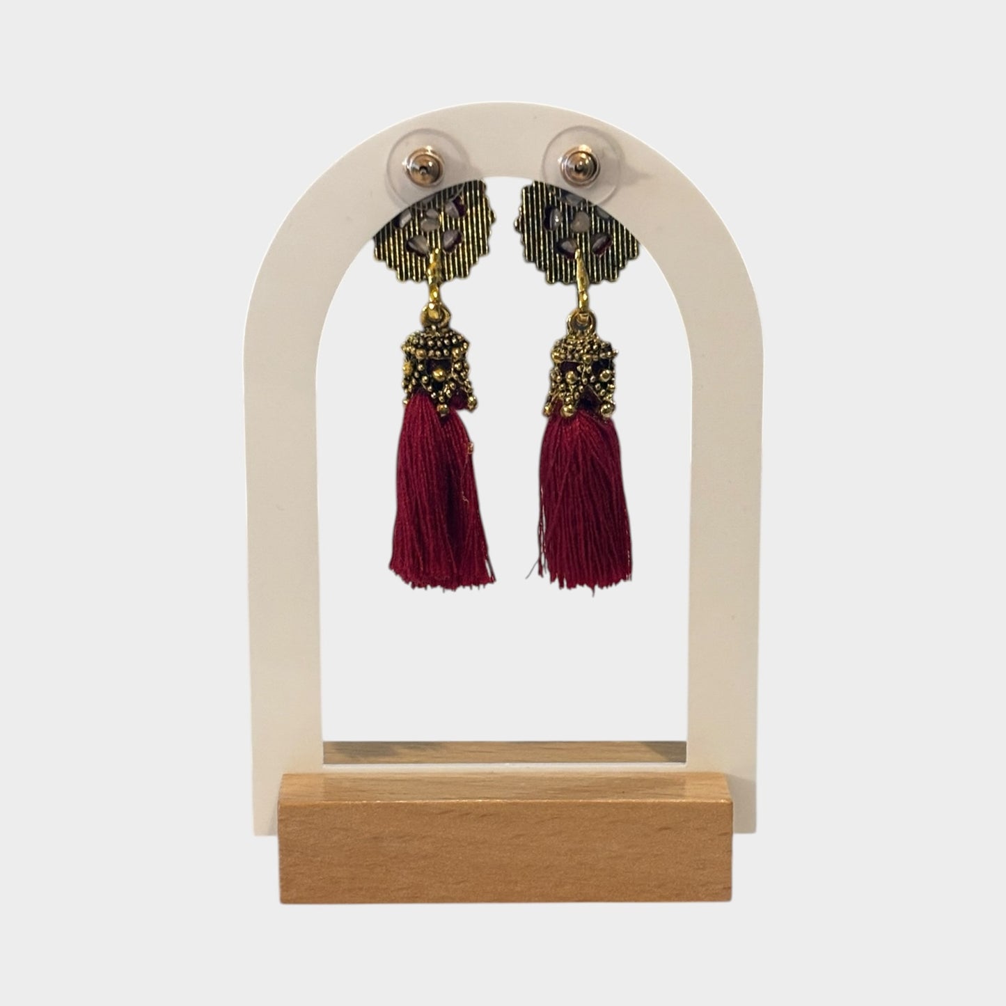 Vintage Women Velvet Red Earrings