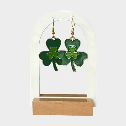Lucky Clover Shamrock Dangle Earrings