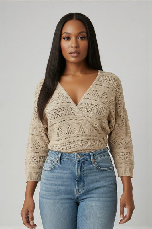 V-Neck Women Crossover Top