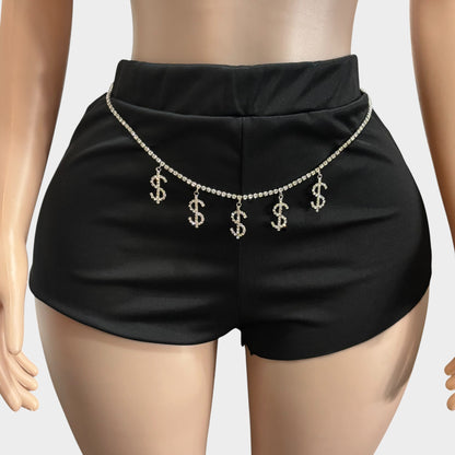 Money Sign Silver Belly Chain