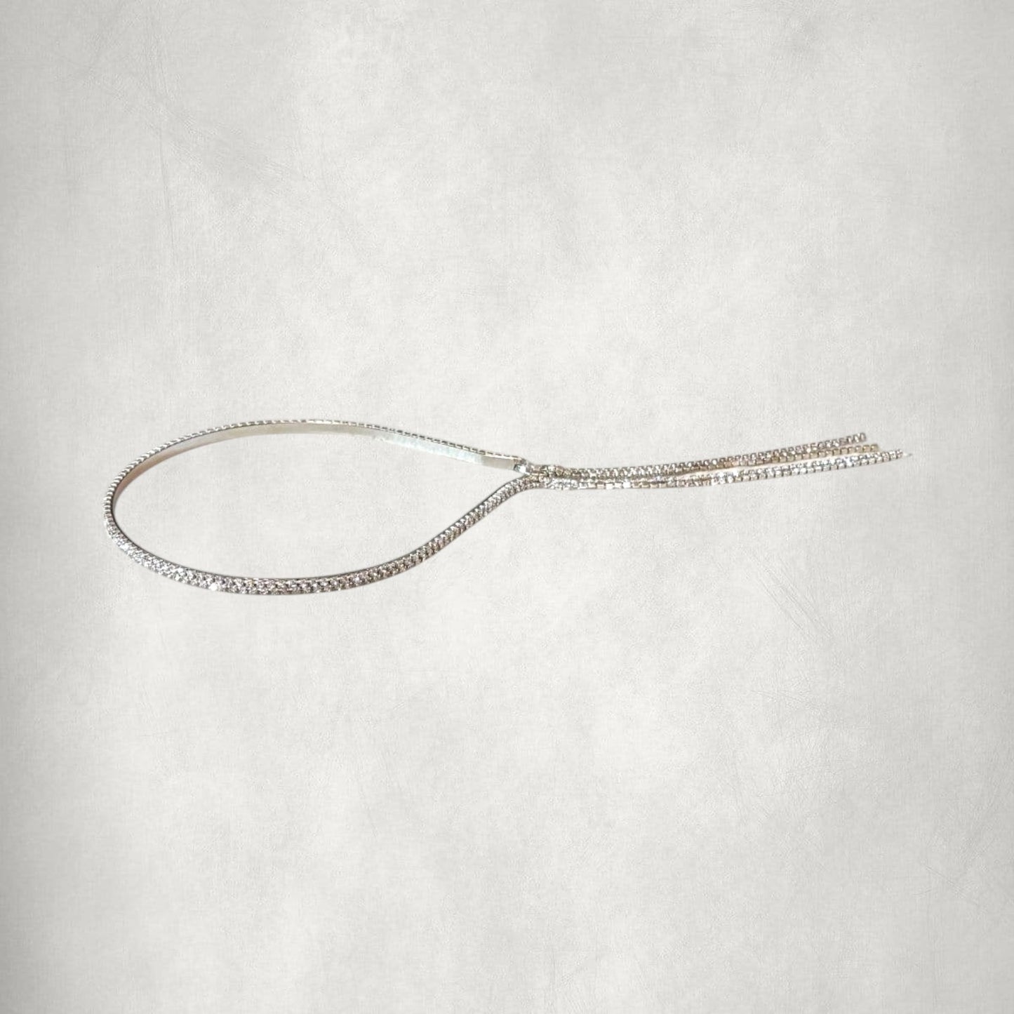 Diadema con 2 filas de brillantes diamantes de imitación