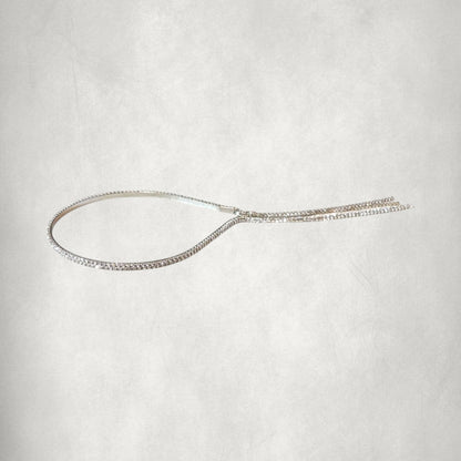 Diadema con 2 filas de brillantes diamantes de imitación