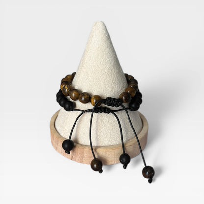 Natural Stone Beads Men 2 Piece Set Bracelet