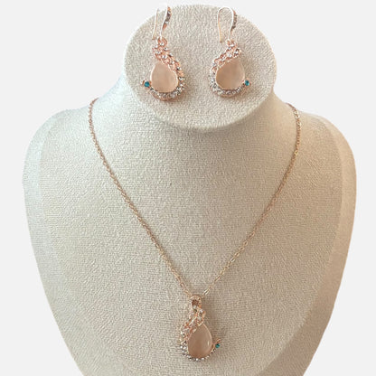 Elegante conjunto de diamantes de imitación con forma de gota de agua