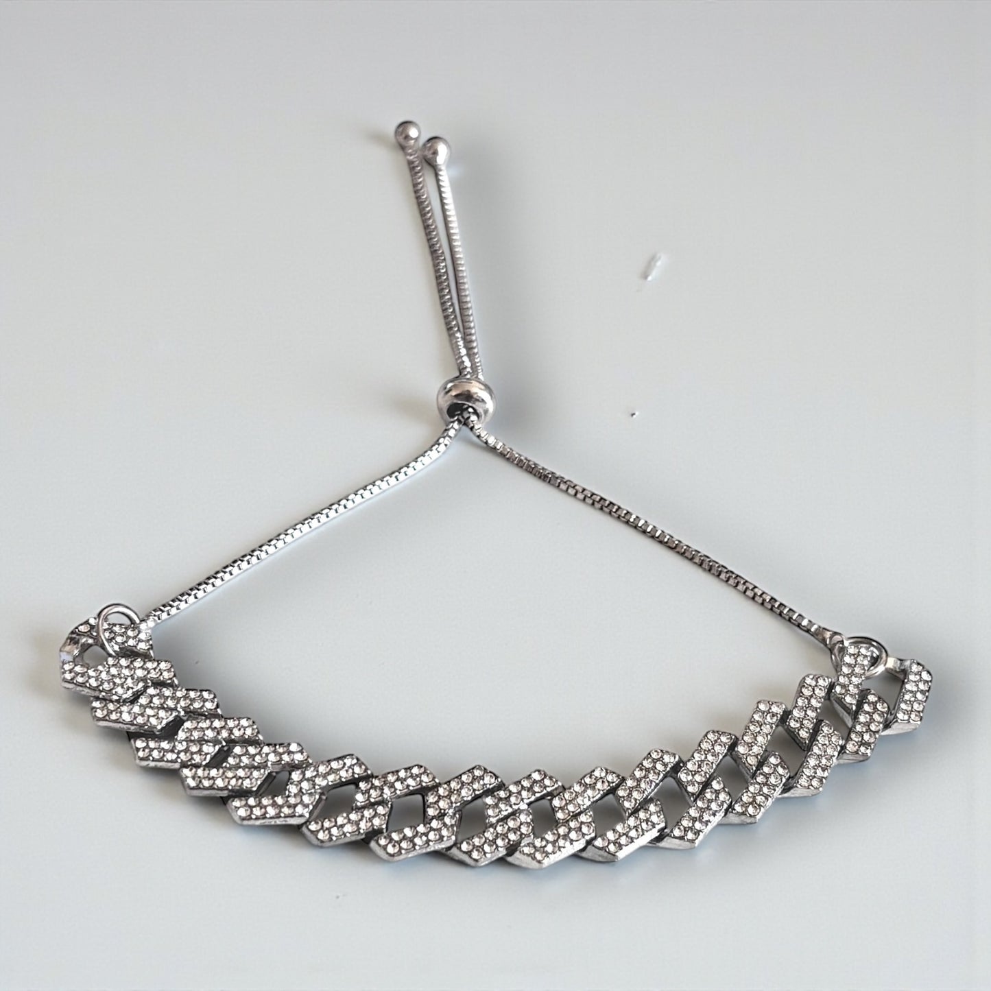 Lujosa pulsera de tobillo ajustable con diamantes de imitación