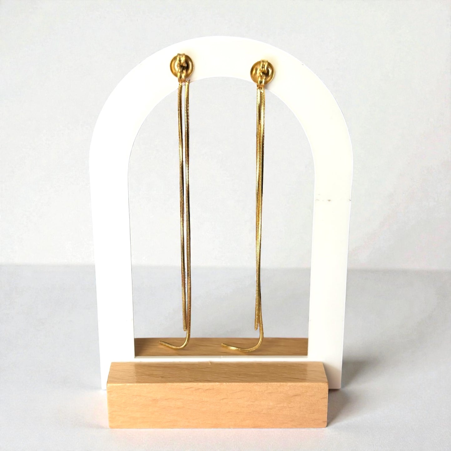 Long Stud Gold Dangle Earring