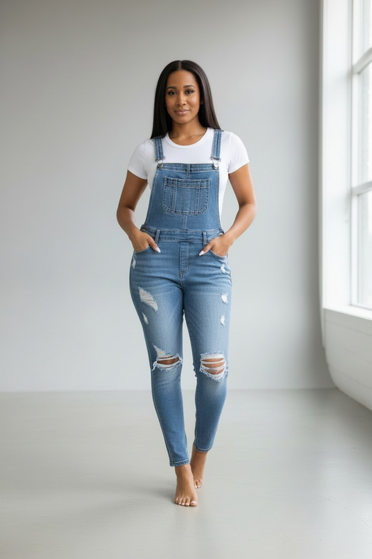 Adjustable Shoulder Straps Denim Overall