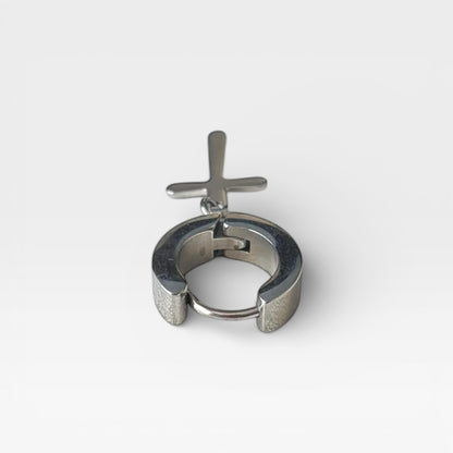 Silver Titanium Steel Dangle 1 Piece Earring