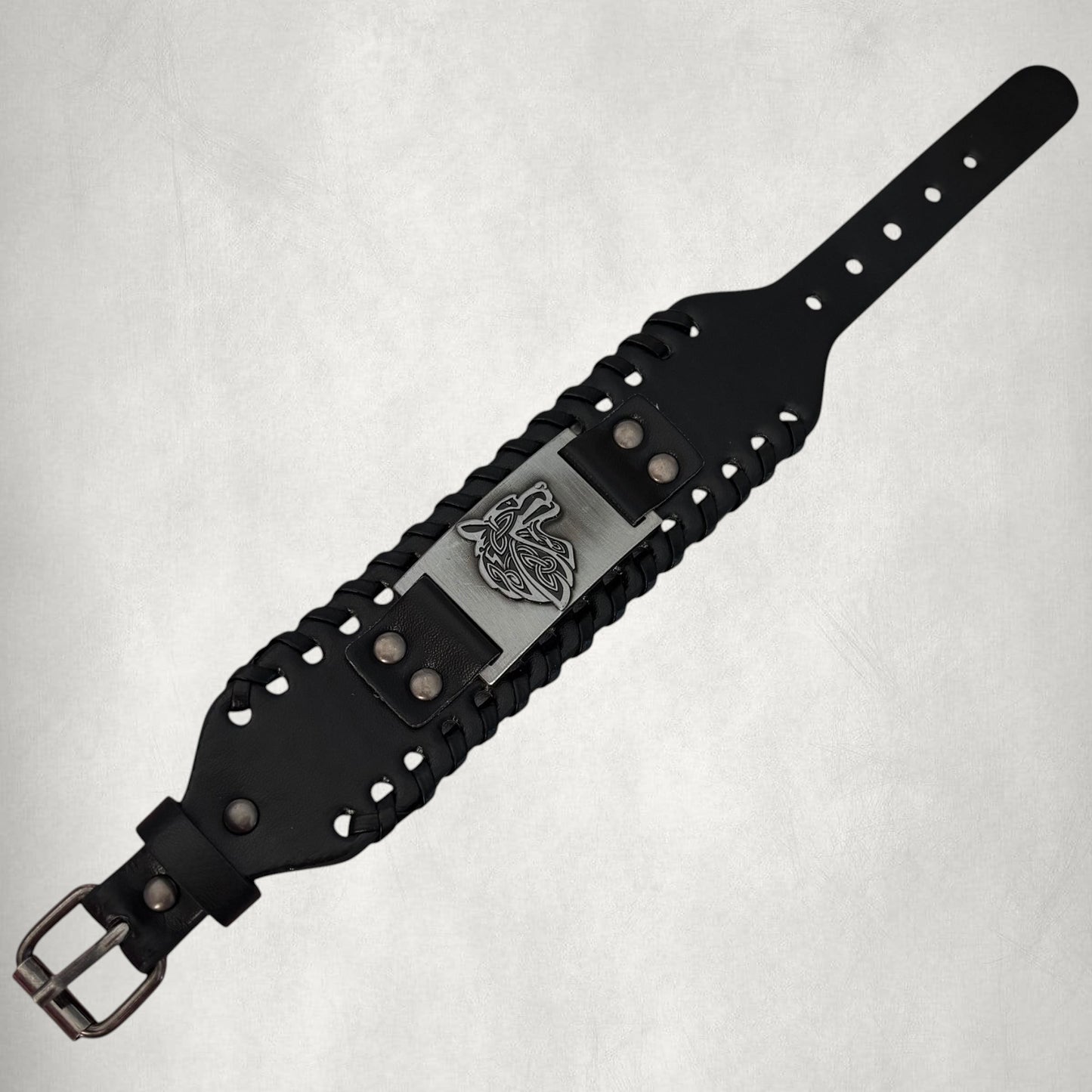 Men Leather Black Bracelet