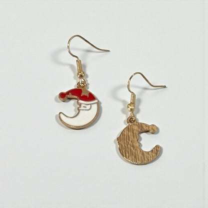 Moon Santa Hat Small Earring