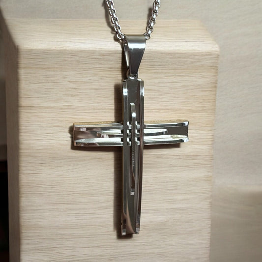 Men Stainless Steel Cross Pendant