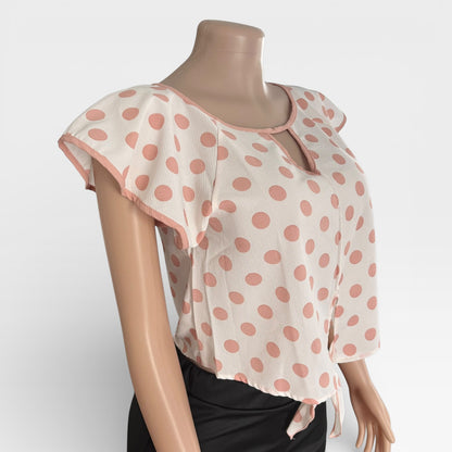 Blusa de lunares color melocotón marfil