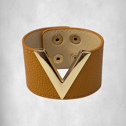 V Shape Wide Charm Cuff Wrap Bracelet