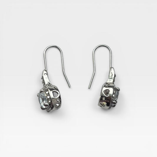 Pendientes pequeños de gota de cristal redondo