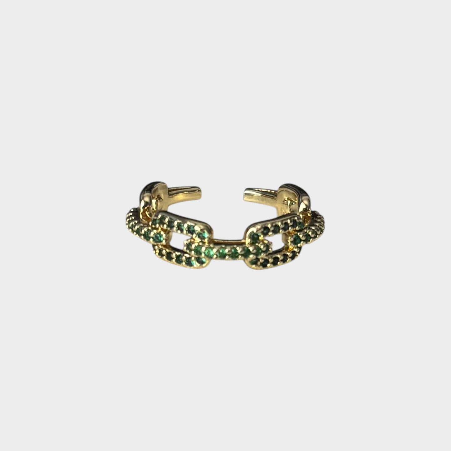 Emerald Green Adjustable Chain Ring