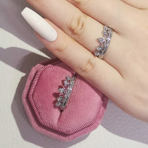 Anillo de plata de ley 925 Promise to be my Queen