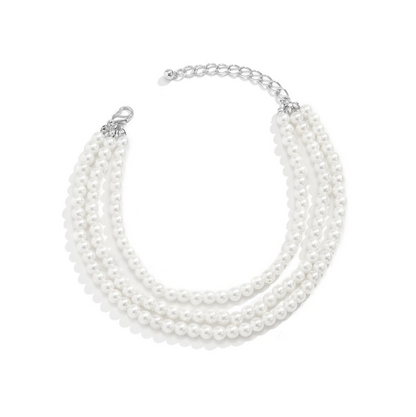 Tobilleras con cadena de perlas y borlas de varias capas
