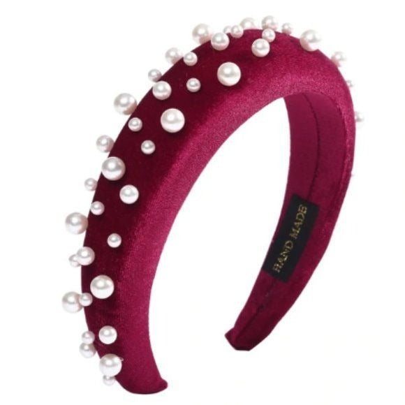 Diadema elegante con perlas para mujer