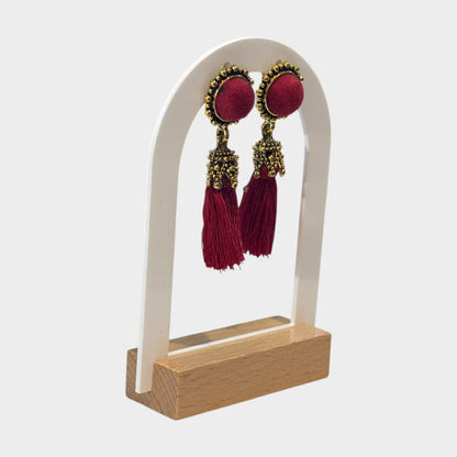 Vintage Women Velvet Red Earrings
