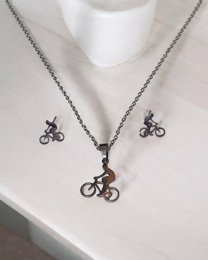 Classic Style Sports Bicycle Jewelry Set